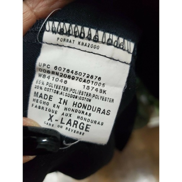 Dickies Men Solid Black Polyester Short Sleeve Collared Button Down Shirt XL - Picture 6 of 8